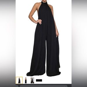 GREEN wide leg jumpsuit. Stock photo is the same jumpsuit in a different color